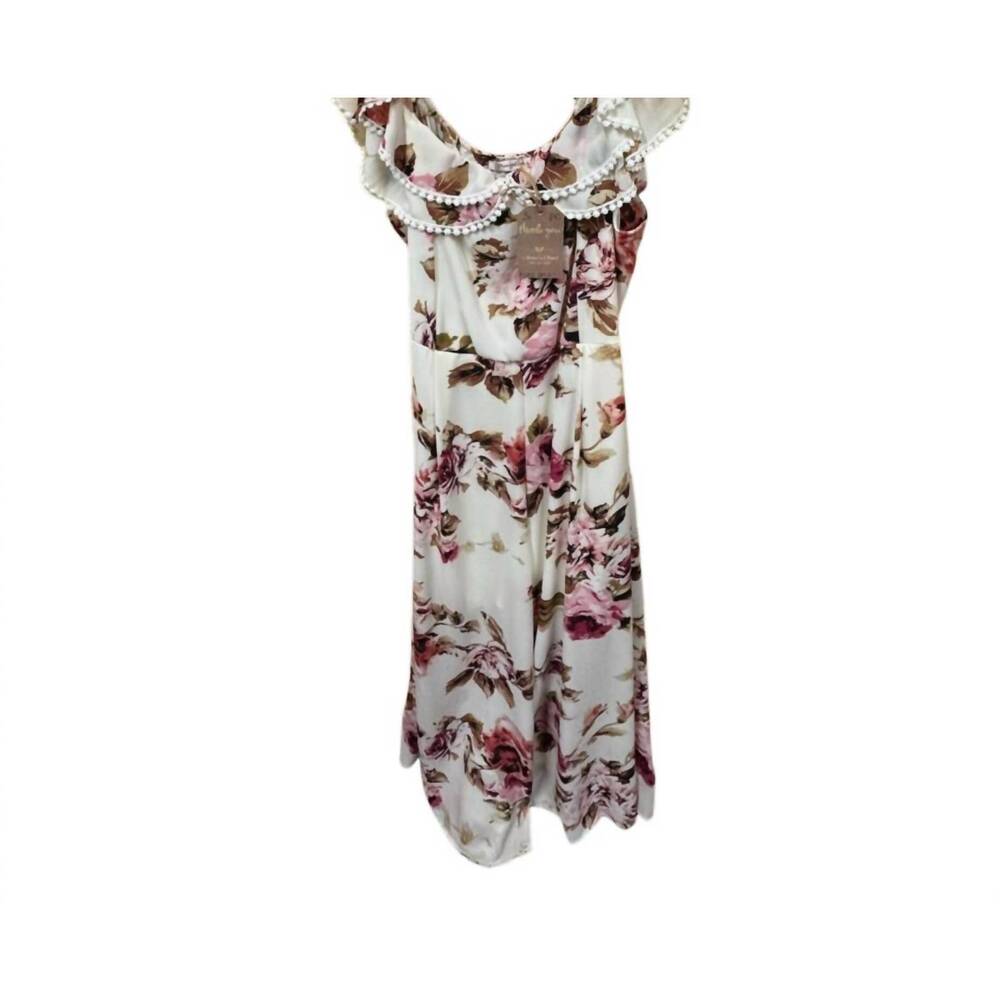 NEW MANGOSTEEN women's scoopneck floral jumper in cream multi